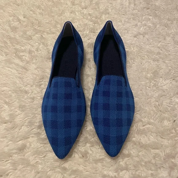 Rothy’s Lazuli Gingham Pointed Loafer - Picture 2 of 8
